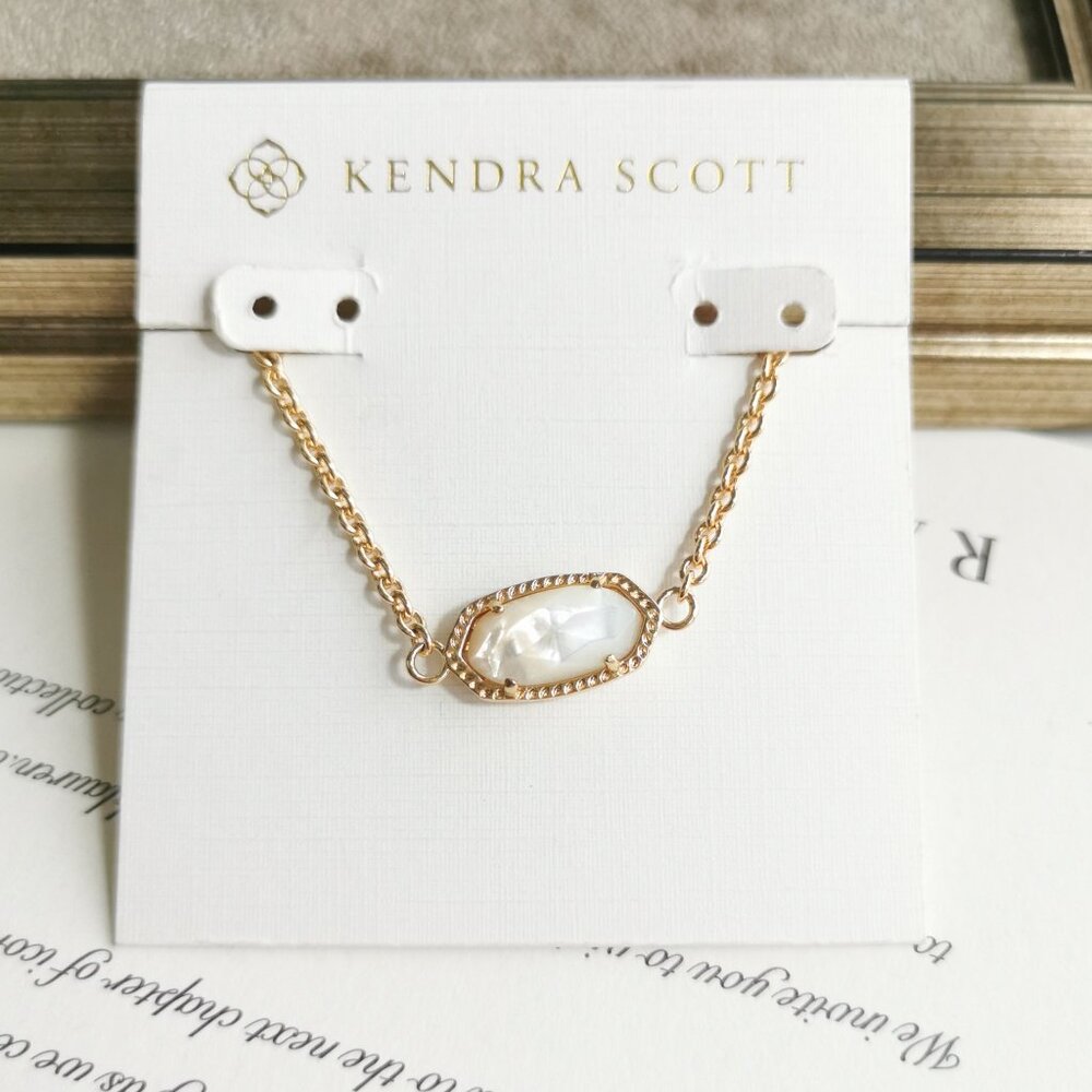💛 Kendra Scott Elaina 💛 Elaina Gold Ivory Pearl Adjustable Chain Bracelet